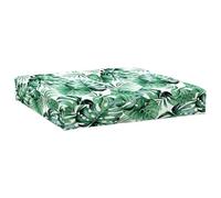 Coussin de palette à motif de feuilles 60x60x9,5 cm tissu