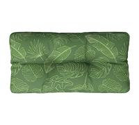 Coussin de palette motif de feuilles 70x40x12 cm tissu