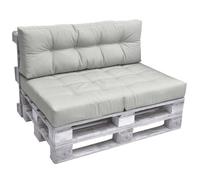 Coussin de palette Outdoor 1x coussin d'assise & 1x coussin de dossier, gris clair