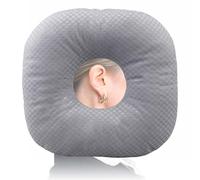 Coussin de piercing avec trou - Bleu - Coussin donut pour dormir sur le côté à l'oreille, contre les douleurs à l'oreille, coussin de positionnement latéral, pour soulager la douleur dans l'oreille