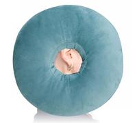 Coussin de piercing avec trou - Coussin donut bleu - Pour dormir sur le côté à l'oreille, contre les douleurs à l'oreille, coussin pour dormir sur le côté - Pour soulager la douleur dans l'oreille