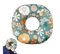 Coussin de Piercing avec Trou, Oreiller avec Trou, Soulage Douleur des Oreilles, Convient pour Dormir sur Le Côté Arrière du Trou d'oreille, Chambre à Coucher, Fleurs Vertes Concassées