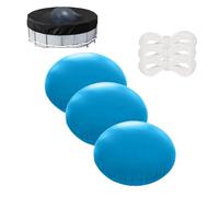 Coussin de Piscine d'hiver de 44 Pieds, Coussins d'hiver pour Piscine, Coussin d'air pour Piscine, avec Cordes de 3 m, 120 x 120 cm pour la Couverture d'hiver de la Piscine (3PC Bleu)