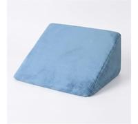 Coussin de Positionnement Latéral pour Personnes Âgées Oreiller Triangulaire Médical avec Mousse Haute Résilience Cale de Soutien Dos et Lombaires pour Fauteuil(Blue coral fleece 65 * 23 * 15cm)