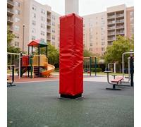 Coussin de Poteau Cerceau Basket-Ball, Coussin Protection Anti-Collision for poteaux 90 à 180cm, enveloppe sous-Sol Autour la Colonne(Red,150CM-12.5X12.5CM)