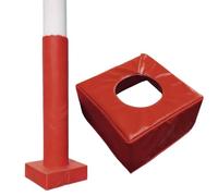 Coussin De Poteau De Basket-Ball 10 X 10 X 4, Base De Protection Enveloppante pour Poteaux Ronds De 4 À 8", Revêtement De Protection Antichoc Robuste De 4"(2 PCS Red,Inner Diameter 4 inch)