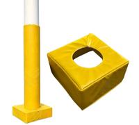 Coussin De Poteau De Basket-Ball 10 X 10 X 4, Base De Protection Enveloppante pour Poteaux Ronds De 4 À 8", Revêtement De Protection Antichoc Robuste De 4"(2 PCS Yellow,Inner Diameter 6 inch)
