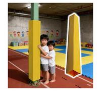 Coussin de Poteau de Basket-ball Housse de protection pour poteau de sous-sol Sécurité enfant, Carré Coussins de remplacement pour poteau de basket Aire de jeux Gymnase(Yellow,42x42cm/16.5"x16.5")