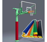 Coussin de poteau de basket-ball multicolore - Tout en un - Auto-adhésif - Pour terrains de jeux scolaires