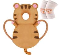 Coussin De Protection De La Tête Pour Bébé,Coussin De Sac À Dos Réglable Pour Tout-Petit Avec Genouillères,Protection De La Tête Pour Bébé De 4 À 24 Mois Marche Rampante-Tigre Brun