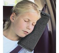 Dooky – Coussin pour ceinture de sécurité – Coton 100% extra doux, velcro, universel, lavable – Gris