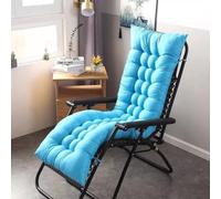 Coussin de rechange épais pour chaise longue, banc inclinable, chaise longue, canapé, chaise de plage, de jardin de bureau avec attaches antidérapantes (turquoise, 170 x 53 x 8 cm)
