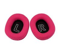 Coussin de rechange pour casque en flanelle rose rouge | Coussins rembourrés en éponge pour écoute quotidienne, chat vocal et utilisation au bureau pour les médias à la maison et les