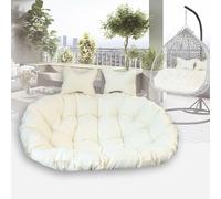 Coussin de rechange rond épais de 15,2 cm pour chaise à œufs suspendu, coussin de balançoire d'extérieur lavable pour 2 personnes avec fermeture éclair, idéal pour chaise hamac confortable