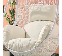 Coussin de rechange ultra épais pour chaise à suspendre - Sangles antidérapantes de 20,3 cm pour balancelle intérieur/extérieur - Blanc doux et confortable