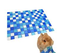 Coussin de refroidissement pour lapin, tapis de sommeil rafraîchissant, 30 x 30 cm, turquoise avec zone de base confortable, panneau de bouclier en acrylique thermique, motif Crystal SmoothDesign Aura
