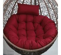 Coussin de Remplacement épais pour balancelle d'extérieur, Rond, avec Appui-tête. Diamètre : 90/100/110 cm (35,43/39,37/43,31 po)(Purple Red,90cm)