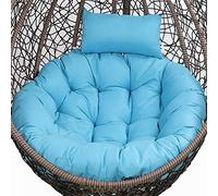 Coussin De Remplacement pour Chaise Hamac, Housse De Coussin De Siège Rond Dextérieur, Rembourrage en Coton De Poupée De 15 Cm Dépaisseur (Blue)