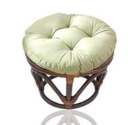 Coussin de Repose-Pieds Papasan, Coussins de Chaise Ronds Papasan, Coussin de SièGe Futon, Coussins de SièGe D'IntéRieur et D'ExtéRieur RembourréS Ronds Tatami, sans Chaise,Light Green,16.5 * 16.5 in