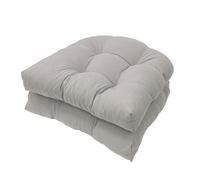 Coussin de Salon, Coussin de Chaise pour Chaise, Meubles en Rotin, Lot de 2 Coussins de Siège Touffetés, Coussins de Chaise de Jardin Imperméables, 48 x 48 X 10 cm, Coussin en Osier en Forme de U(Li