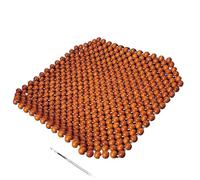 Coussin de Selle à Bille Coussin de siège auto en perles bois naturel, fabriqué à la main, respirant et massant, for le bureau, maison voiture, un confort durable(ORANGE_WOOD BEADS)