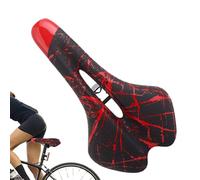 Coussin de selle de vélo, selle rembourrée douce absorbant les chocs, 15,5 x 27,4 cm, design creux respirant, selle en polyuréthane imprimé pour vélo de route et VTT, hommes et femmes, équitation