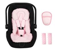 Coussin de siège auto pour bébé avec 3 housses de sangle, réversible à motif floral 3 en 1 pour nouveau-né, coussin de siège auto doux 3D pour prématuré au nourrisson, poussette, balançoire, rose