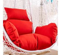 Coussin de siège balançoire for hamac Jardin, Pliable et résistant à l'eau, avec Coussin d'appui-tête(Bright Red,with Cotton)