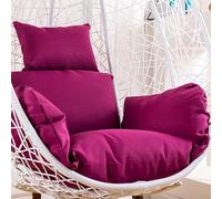 Coussin de siège balançoire for hamac Jardin, Pliable et résistant à l'eau, avec Coussin d'appui-tête(Purple,Without Cotton)