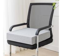 Coussin de siège carré extra épais - 50 x 50 x 10 cm - Grand coussin rehausseur pour salle à manger et jardin - Lavable, gris argenté