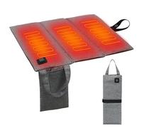 Coussin de siège chauffant Coussin de chaise chauffant portable avec poignée et poche pliable avec siège stade USB réglable en température à 3 niveaux pour l'extérieur, la maison et le b