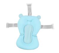Coussin de siège de baignoire pour bébé, support de bain flottant sûr avec 3 ceintures de sécurité à pression, conception réglable pour nouveau-né, étoiles blanches (Blauer Bär)