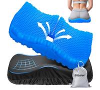 Coussin de siège de Gel antidérapant,Coussin de siège en Gel Double épaisseur,Respirant U-Forme Coussin de siège pour Bureau,Fauteuil Roulant,Maison Réduire Le Stress et soulager la Douleur (Bleu-L)