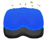 Coussin de siège de Gel antidérapant,Coussin de siège en Gel Double épaisseur,Respirant U-Forme Coussin de siège pour Bureau,Fauteuil Roulant,Maison Réduire Le Stress et soulager la Douleur (Bleu-S)