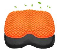 Coussin de siège de Gel antidérapant,Coussin de siège en Gel Double épaisseur,Respirant U-Forme Coussin de siège pour Bureau,Fauteuil Roulant,Maison Réduire Le Stress et soulager la Douleur (Orange-S)