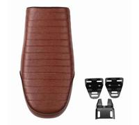 Coussin de Siège de Moto en Cuir PU Vintage Cafe Racer Refit Coussin de Selle Plat pour CG125 GN CG CB400SS (Tapez C)