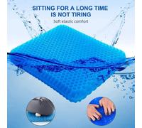 Coussin de siège de refroidissement en Gel pour voiture, nid d'abeille 3D, frais et respirant, en soie glacée, pour maison, bureau, chaise, accessoires de voiture BLEU ROYAL
