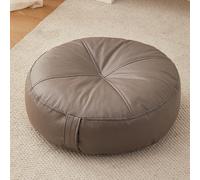 Coussin De Siège De Sol En Similicuir Imperméable Très épais De 6 Pouces, Oreiller De Méditation Carré/rond Avec Fond Antidérapant, Polyvalent Pour Bureau Tata(Size:20x20x6inch,Color:Rond-Gris foncé)