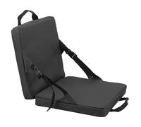 Coussin de siège de stade, chaise de sol pliable avec dossier, coussin rembourré, pour le stade, la plage, le camping, le pique-nique, la pêche, noir