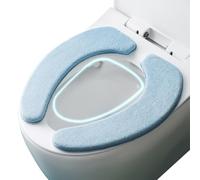 Coussin de siège de toilette - Peluche épaisse | Housse de salle de bain | Support adhésif, Surfaces antidérapante, lavable en machine, couche rembourrée douce, compatibilité avec les formes O U V,