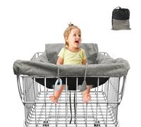 Coussin de siège d'été 2 en 1 pour poussette avec trou pour les pieds, chancelière d'été pour bébé avec sac de transport pour supermarchés, restaurants, marche (gris)