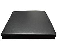 Coussin de siège en cuir véritable Noir brillant Coussin de siège rembourré pour fauteuil en cuir véritable Coussin de siège lisse modèle, Cuir, Noir brillant., 45 x 45 cm