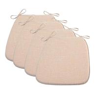 Coussin de siège en éponge à mémoire Forme et Coussin Chaise Salle Manger, Housse arrière Caoutchouc antidérapant Lavable Machine, lot 4 for l'intérieur l'extérieur(Off White,42 * 40 * 5cm)
