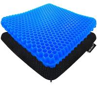 Coussin de siège en gel - Coussin double épaisseur de 4,2 cm avec housse antidérapante - Coussin pour coccyx pour douleurs dorsales et sciatiques - Coussin de siège de voiture - Design nid d'abeille