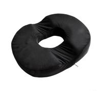 Coussin de siège en mousse à mémoire de forme en forme de donut avec housse lavable pour soulager la douleur du coccyx et soutenir les hémorroïdes au bureau, en voiture ou en fauteuil roulant (noir)