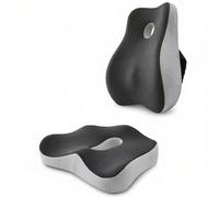 Coussin de siège en mousse à mémoire de forme et coussin de soutien lombaire pour sciatique, soulagement de la douleur du dos et du coccyx, design respirant pour chaise de bureau et siège de voiture