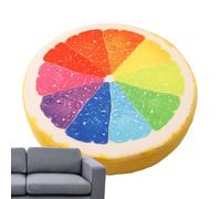 Coussin de siège en peluche 3D pour canapé et canapé Motif fruits en kiwi, orange, citron, pastèque