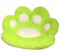 Coussin de SièGe en Peluche Douce en Forme de Patte d'ours, Chaud et Confortable, IdéAl comme Cadeau pour Les FêTes de Fin D'AnnéE, NoëL et Le Nouvel an(Green B)