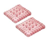 Coussin de siège épais pour bureau, maison, salle à manger, tapis de méditation confortable pour personnes âgées et adultes (2 pièces, carré, rose)