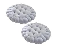 Coussin de siège épais pour bureau, maison, salle à manger, tapis de méditation confortable pour personnes âgées et adultes (2 pièces, rond, gris clair)